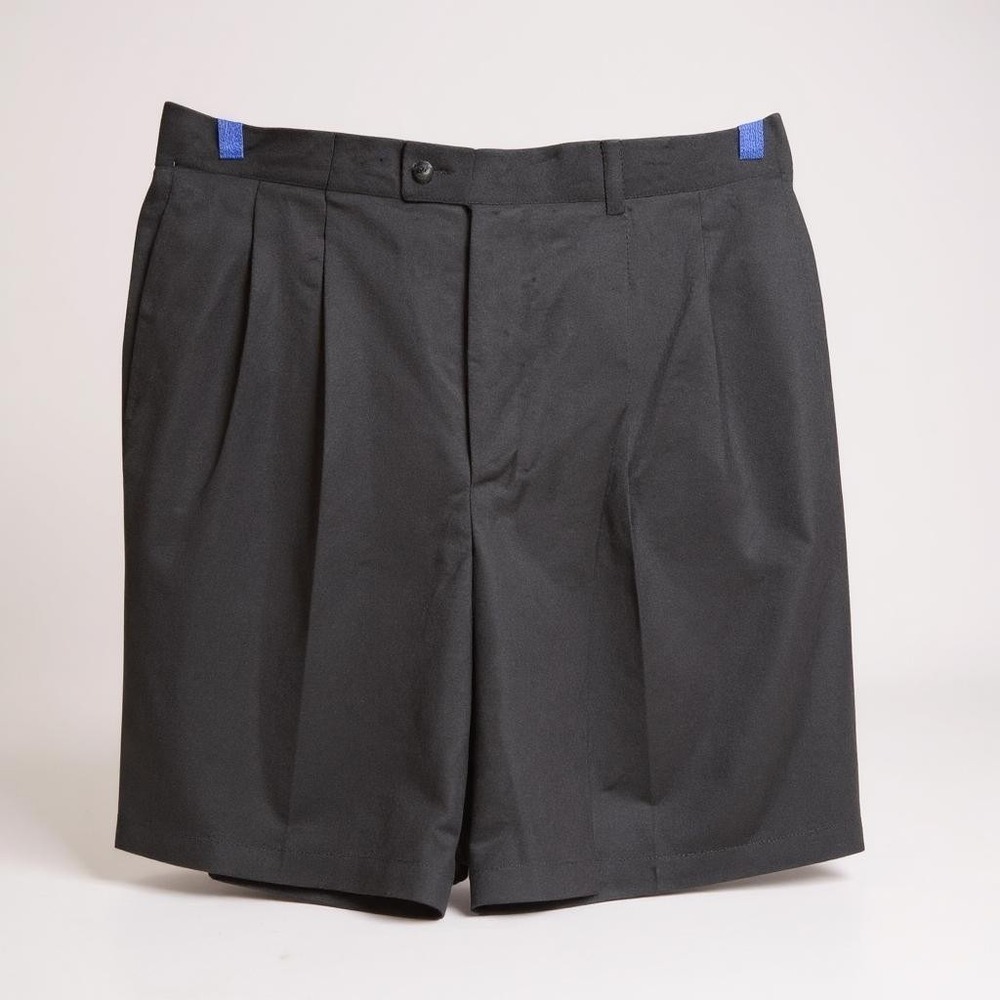 Knightsbridge Men's 36 Black Cool Plus Golf Shorts Pleated Lightweight Polyester